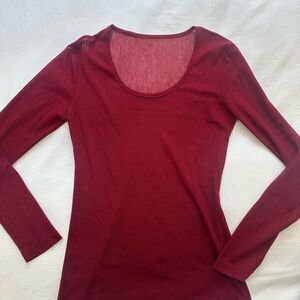 Elegant Burgundy Long Sleeve Top